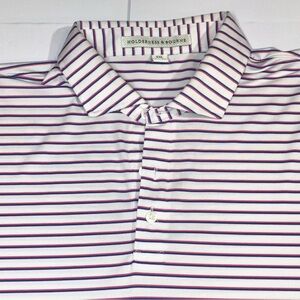 Holderness & Bourne Golf Polo Shirt Mens The Sutton Striped White XXL